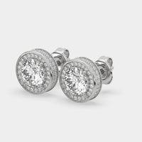 The Luxe Halo Diamond Stud Earrings