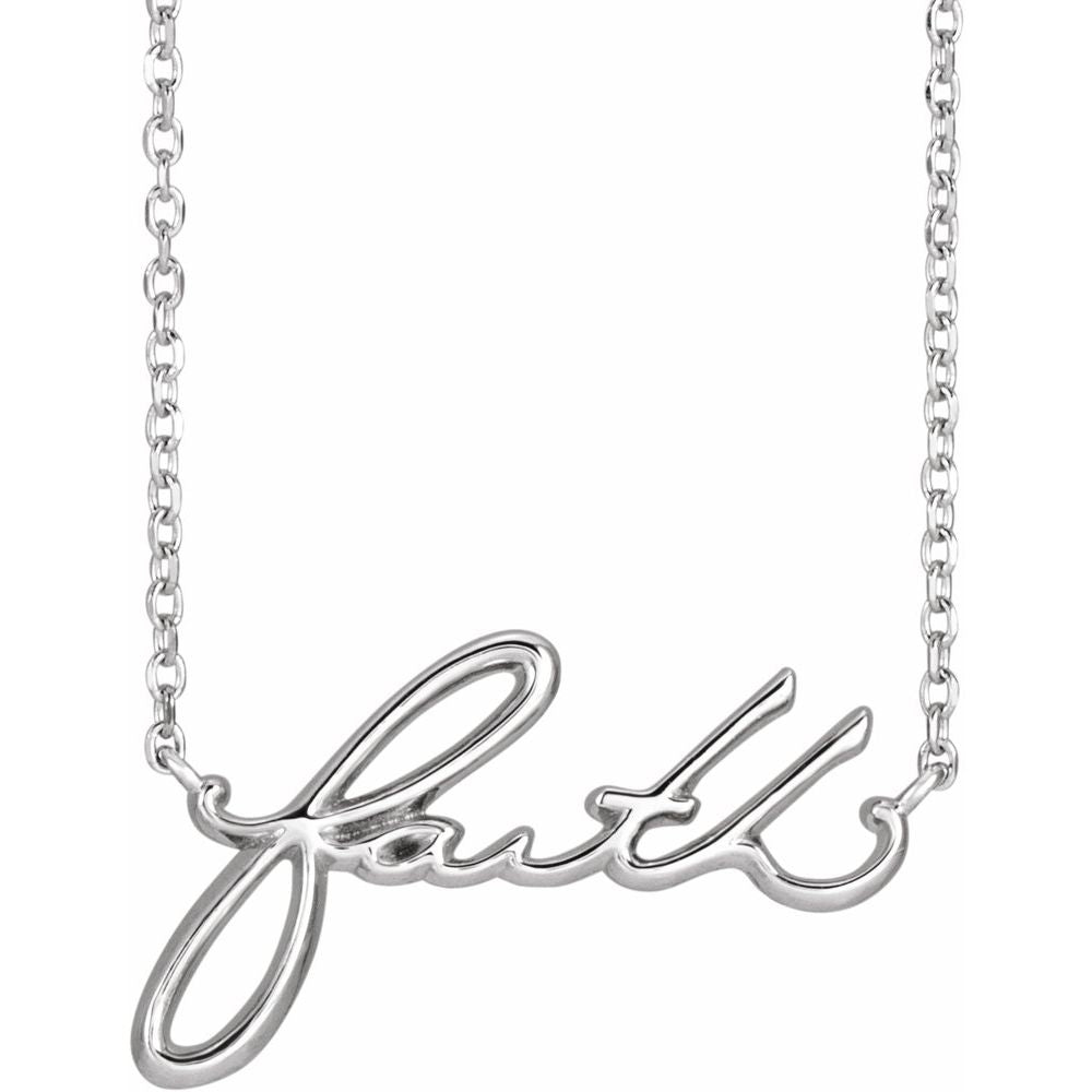 Faith Script Necklace