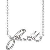 Faith Script Necklace