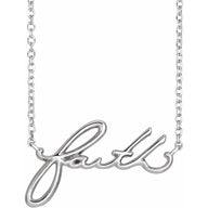 Faith Script Necklace