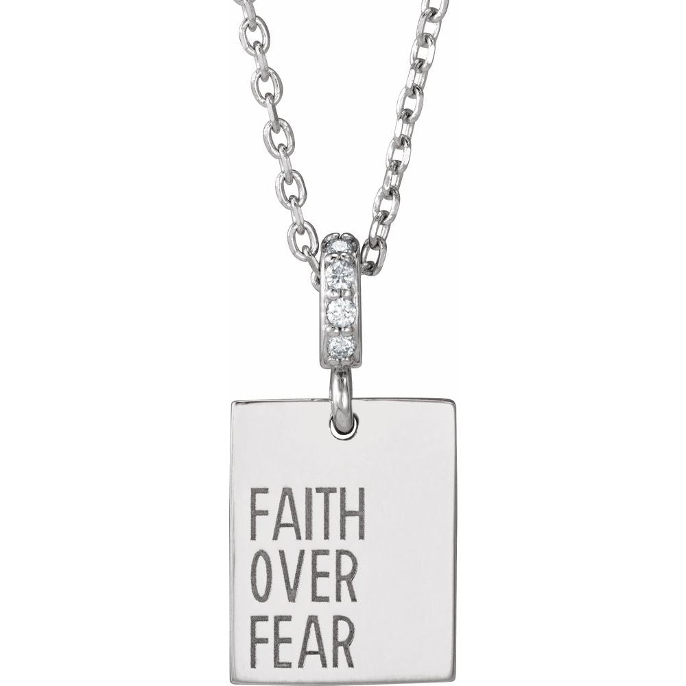 Bold Faith Diamond Tag Pendant