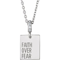 Bold Faith Diamond Tag Pendant