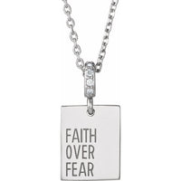 Bold Faith Diamond Tag Pendant